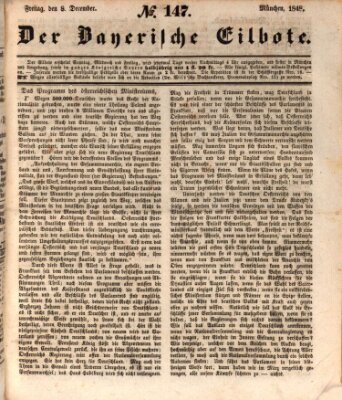 Baierscher Eilbote (Münchener Bote für Stadt und Land) Freitag 8. Dezember 1848