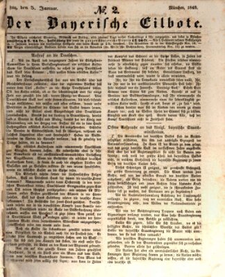 Baierscher Eilbote (Münchener Bote für Stadt und Land) Freitag 5. Januar 1849
