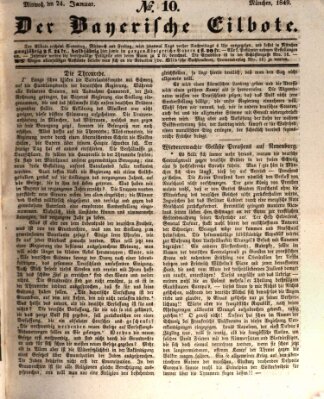 Baierscher Eilbote (Münchener Bote für Stadt und Land) Mittwoch 24. Januar 1849