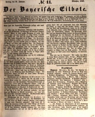 Baierscher Eilbote (Münchener Bote für Stadt und Land) Freitag 26. Januar 1849