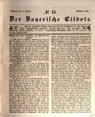 Baierscher Eilbote (Münchener Bote für Stadt und Land) Sonntag 4. Februar 1849