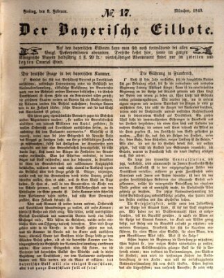 Baierscher Eilbote (Münchener Bote für Stadt und Land) Freitag 9. Februar 1849