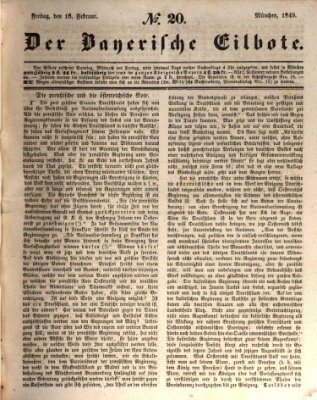 Baierscher Eilbote (Münchener Bote für Stadt und Land) Freitag 16. Februar 1849