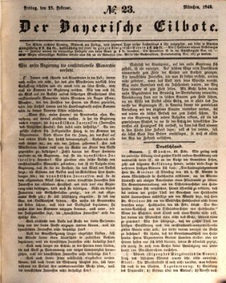 Baierscher Eilbote (Münchener Bote für Stadt und Land) Freitag 23. Februar 1849