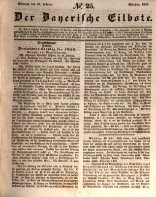 Baierscher Eilbote (Münchener Bote für Stadt und Land) Mittwoch 28. Februar 1849