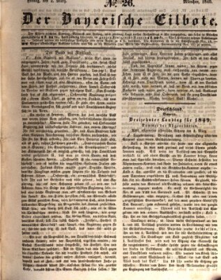 Baierscher Eilbote (Münchener Bote für Stadt und Land) Freitag 2. März 1849