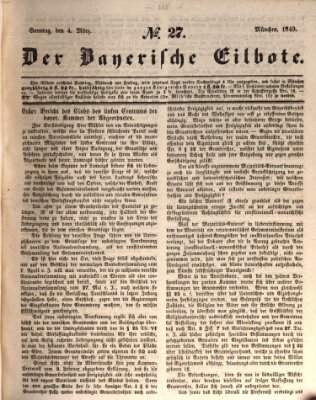 Baierscher Eilbote (Münchener Bote für Stadt und Land) Sonntag 4. März 1849