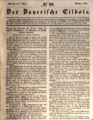 Baierscher Eilbote (Münchener Bote für Stadt und Land) Mittwoch 7. März 1849