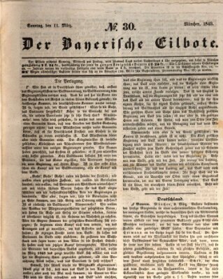 Baierscher Eilbote (Münchener Bote für Stadt und Land) Sonntag 11. März 1849