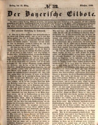 Baierscher Eilbote (Münchener Bote für Stadt und Land) Freitag 16. März 1849