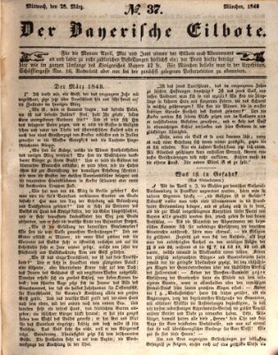 Baierscher Eilbote (Münchener Bote für Stadt und Land) Mittwoch 28. März 1849