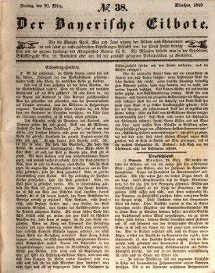 Baierscher Eilbote (Münchener Bote für Stadt und Land) Freitag 30. März 1849