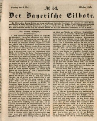 Baierscher Eilbote (Münchener Bote für Stadt und Land) Sonntag 6. Mai 1849