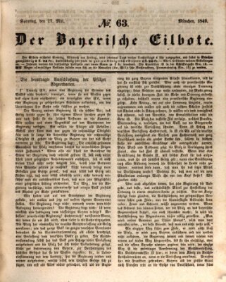 Baierscher Eilbote (Münchener Bote für Stadt und Land) Sonntag 27. Mai 1849