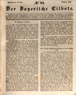 Baierscher Eilbote (Münchener Bote für Stadt und Land) Mittwoch 30. Mai 1849