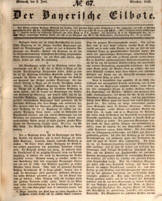 Baierscher Eilbote (Münchener Bote für Stadt und Land) Mittwoch 6. Juni 1849