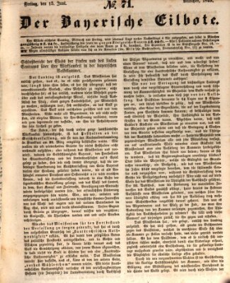 Baierscher Eilbote (Münchener Bote für Stadt und Land) Freitag 15. Juni 1849