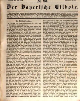 Baierscher Eilbote (Münchener Bote für Stadt und Land) Freitag 13. Juli 1849