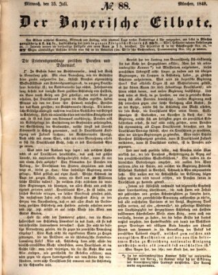 Baierscher Eilbote (Münchener Bote für Stadt und Land) Mittwoch 25. Juli 1849