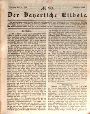 Baierscher Eilbote (Münchener Bote für Stadt und Land) Sonntag 29. Juli 1849