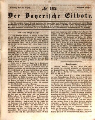 Baierscher Eilbote (Münchener Bote für Stadt und Land) Sonntag 26. August 1849