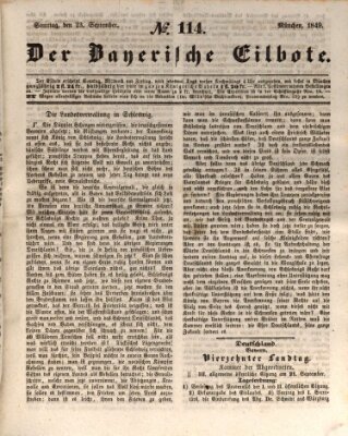 Baierscher Eilbote (Münchener Bote für Stadt und Land) Sonntag 23. September 1849