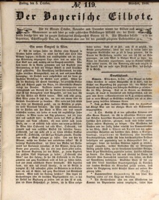 Baierscher Eilbote (Münchener Bote für Stadt und Land) Freitag 5. Oktober 1849