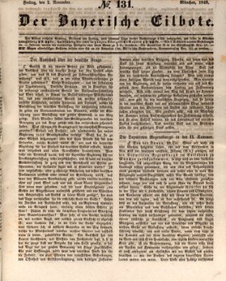 Baierscher Eilbote (Münchener Bote für Stadt und Land) Freitag 2. November 1849