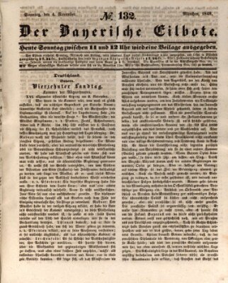 Baierscher Eilbote (Münchener Bote für Stadt und Land) Sonntag 4. November 1849