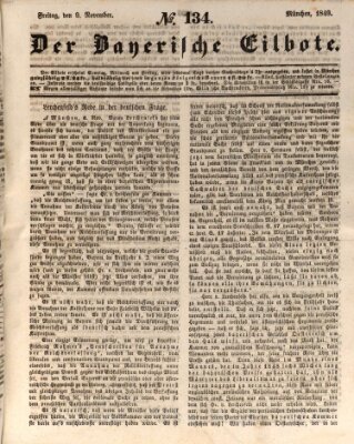 Baierscher Eilbote (Münchener Bote für Stadt und Land) Freitag 9. November 1849