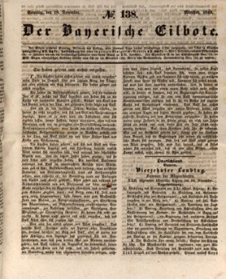 Baierscher Eilbote (Münchener Bote für Stadt und Land) Sonntag 18. November 1849