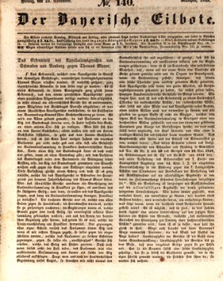 Baierscher Eilbote (Münchener Bote für Stadt und Land) Freitag 23. November 1849