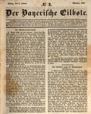 Baierscher Eilbote (Münchener Bote für Stadt und Land) Freitag 4. Januar 1850