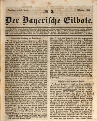 Baierscher Eilbote (Münchener Bote für Stadt und Land) Sonntag 6. Januar 1850