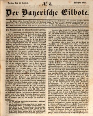 Baierscher Eilbote (Münchener Bote für Stadt und Land) Freitag 11. Januar 1850