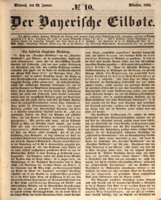 Baierscher Eilbote (Münchener Bote für Stadt und Land) Mittwoch 23. Januar 1850