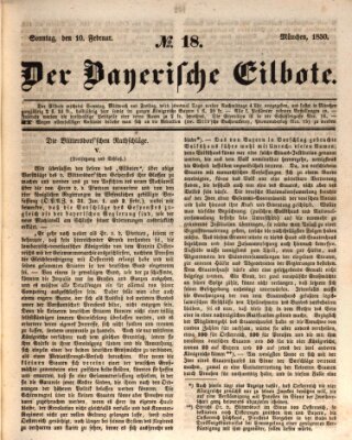 Baierscher Eilbote (Münchener Bote für Stadt und Land) Sonntag 10. Februar 1850