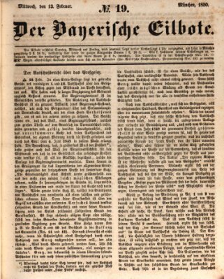 Baierscher Eilbote (Münchener Bote für Stadt und Land) Mittwoch 13. Februar 1850