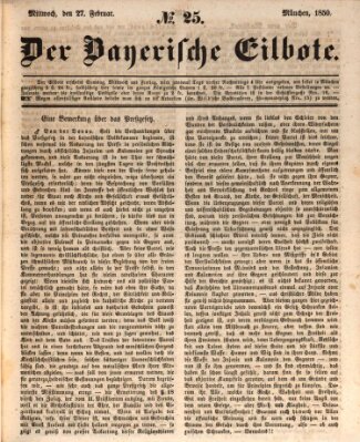 Baierscher Eilbote (Münchener Bote für Stadt und Land) Mittwoch 27. Februar 1850