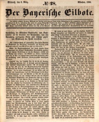 Baierscher Eilbote (Münchener Bote für Stadt und Land) Mittwoch 6. März 1850