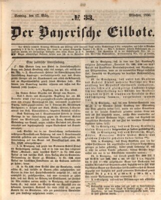 Baierscher Eilbote (Münchener Bote für Stadt und Land) Sonntag 17. März 1850