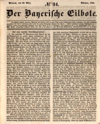 Baierscher Eilbote (Münchener Bote für Stadt und Land) Mittwoch 20. März 1850