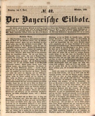 Baierscher Eilbote (Münchener Bote für Stadt und Land) Sonntag 7. April 1850