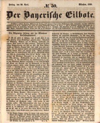 Baierscher Eilbote (Münchener Bote für Stadt und Land) Freitag 26. April 1850