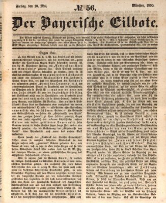 Baierscher Eilbote (Münchener Bote für Stadt und Land) Freitag 10. Mai 1850