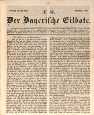 Baierscher Eilbote (Münchener Bote für Stadt und Land) Sonntag 12. Mai 1850