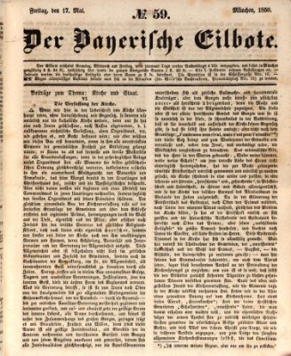 Baierscher Eilbote (Münchener Bote für Stadt und Land) Freitag 17. Mai 1850