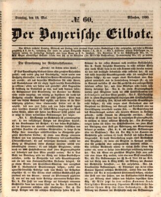 Baierscher Eilbote (Münchener Bote für Stadt und Land) Sonntag 19. Mai 1850