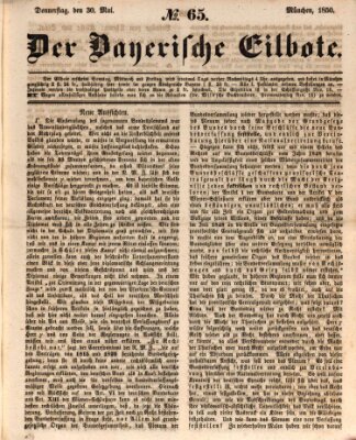 Baierscher Eilbote (Münchener Bote für Stadt und Land) Donnerstag 30. Mai 1850