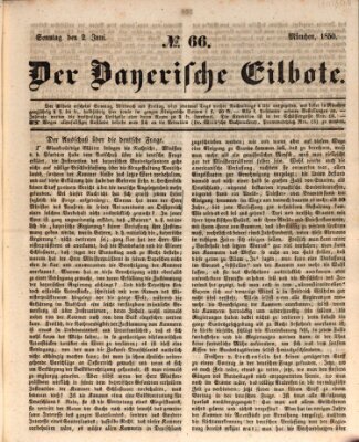 Baierscher Eilbote (Münchener Bote für Stadt und Land) Sonntag 2. Juni 1850